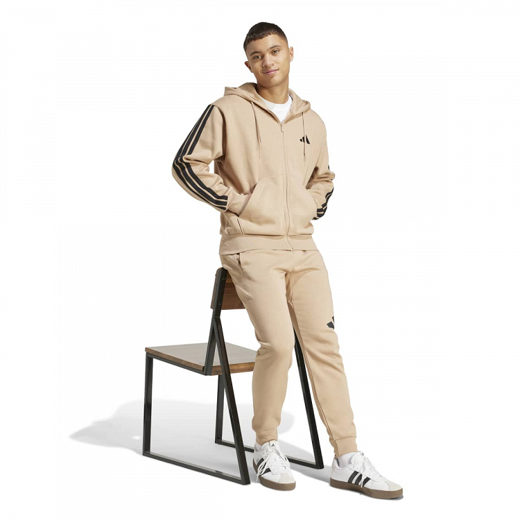 ESSENTIALS THREE STRIPES FLEECE HOODIE