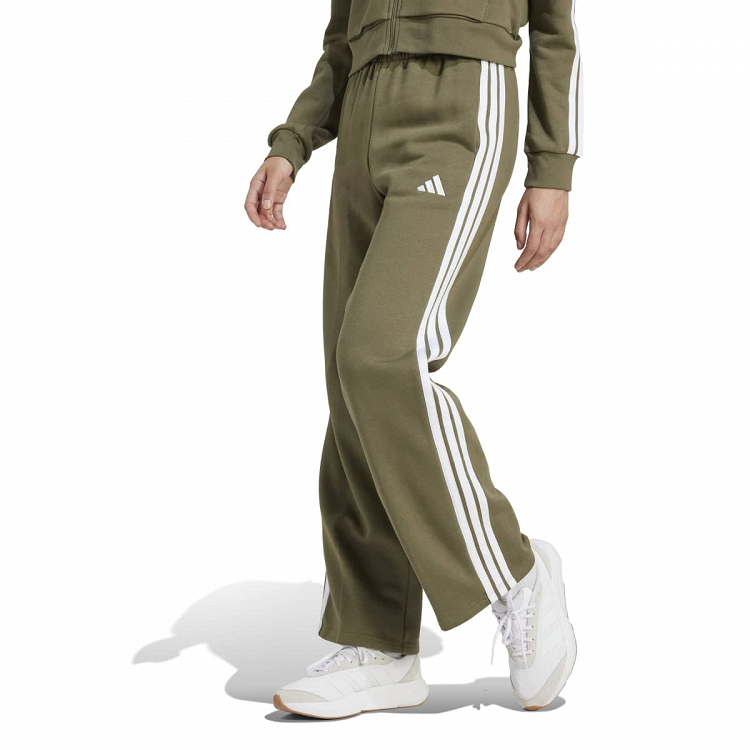 ESSENTIALS 3-STRIPES OPEN HEM FLEECE PANTS