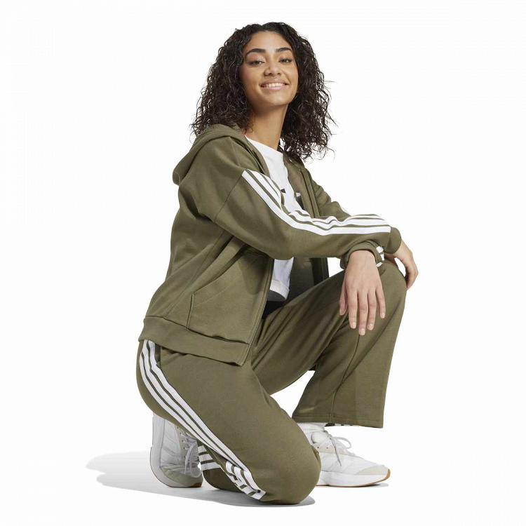 ESSENTIALS 3-STRIPES OPEN HEM FLEECE PANTS
