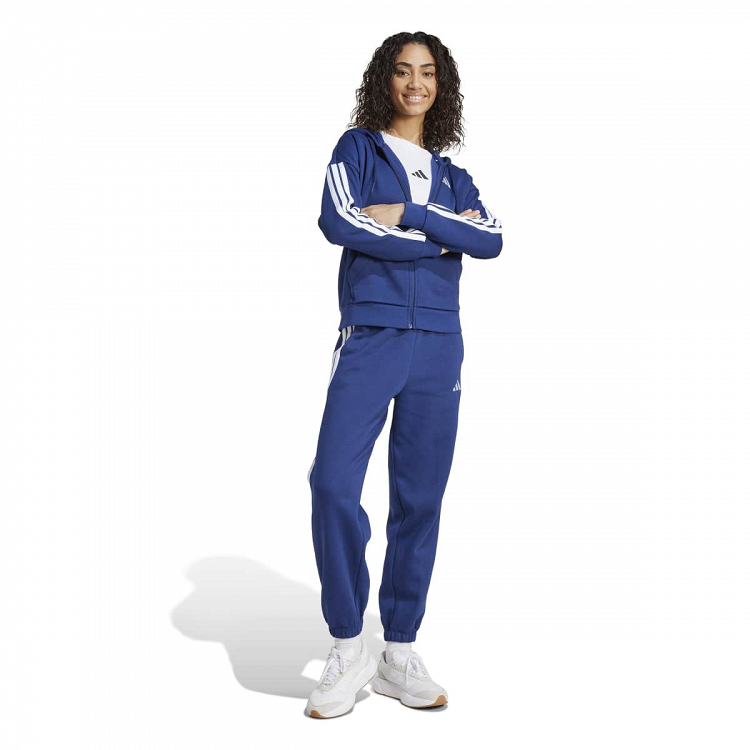 ESSENTIALS 3-STRIPES FULL-ZIP FLEECE HOODIE