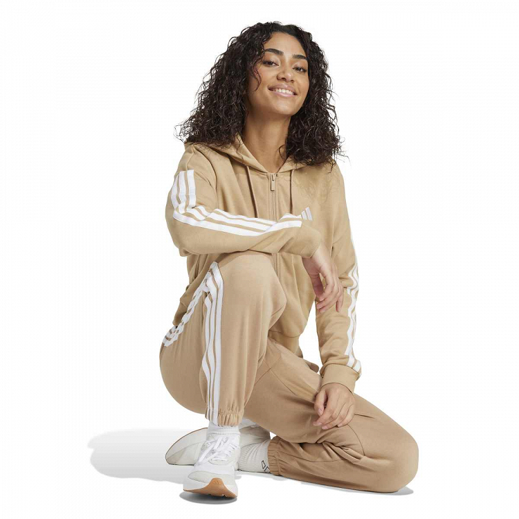 ESSENTIALS 3-STRIPES FRENCH TERRY FULL ZIP HOODIE