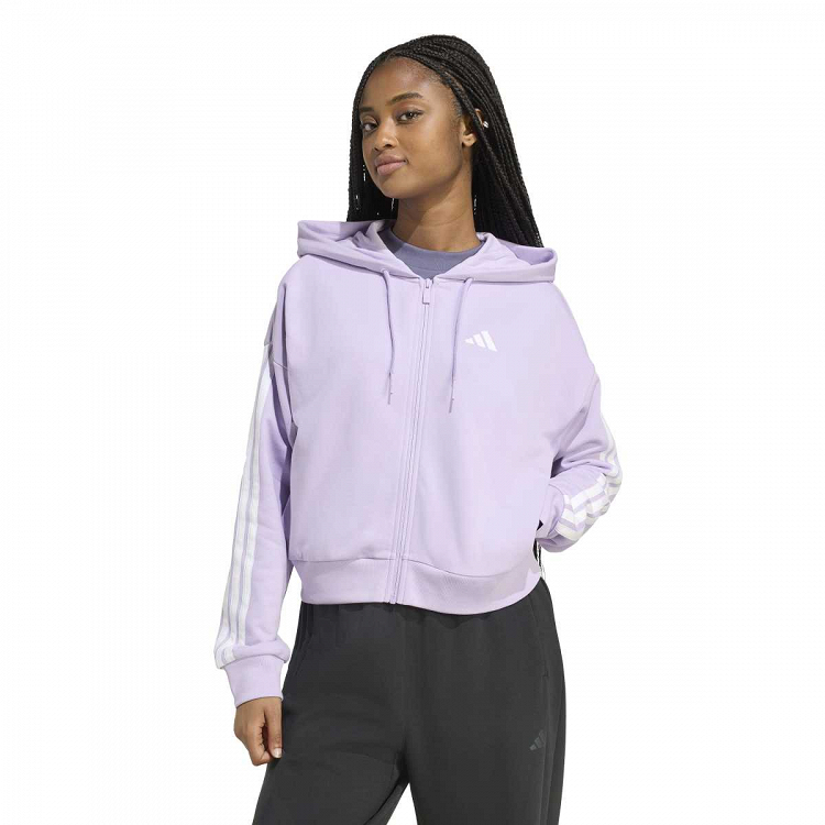 ESSENTIALS 3-STRIPES FRENCH TERRY FULL ZIP HOODIE