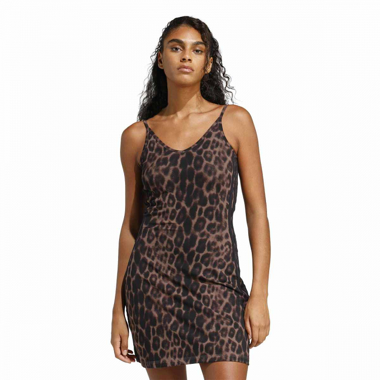 Seasonal Essentials Leopard Print Mini-Dress with 3-Stripes