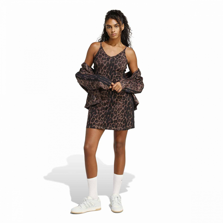 Seasonal Essentials Leopard Print Mini-Dress with 3-Stripes