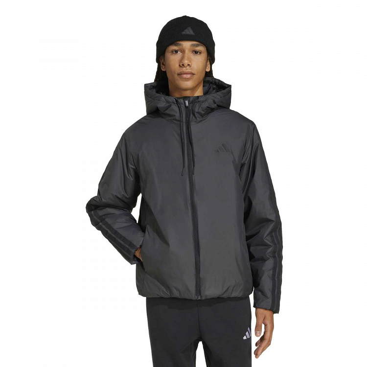 Essentials CLIMAWARM 3 Stripes Insulated Hooded Jackets