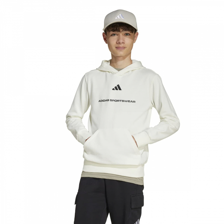 ADIDAS BOYS SLOGAN FLEECE HOODIE