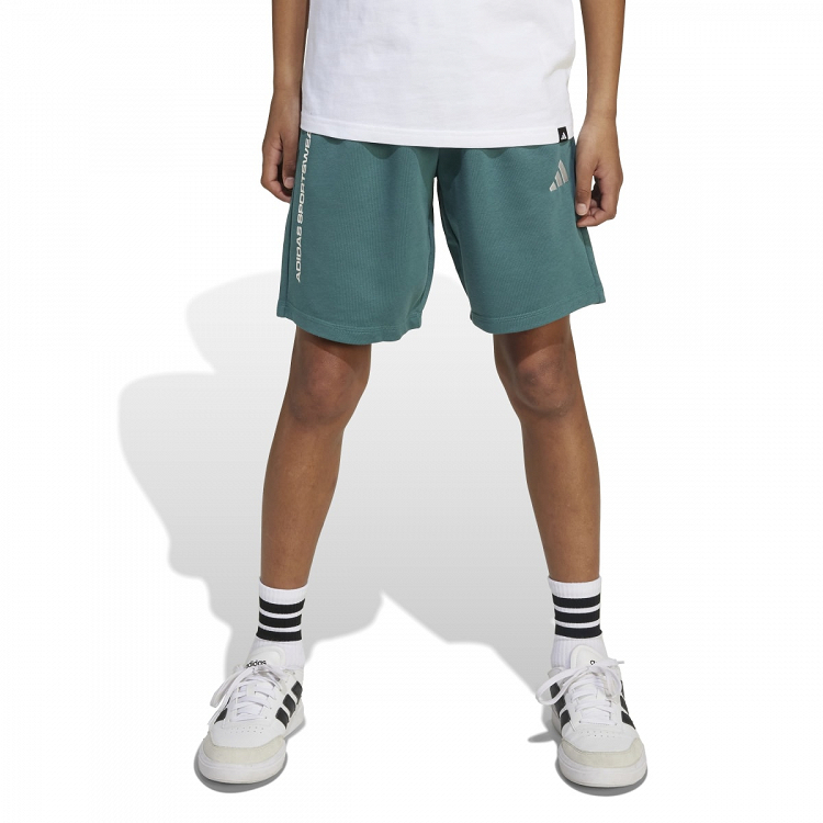 ADIDAS BOYS FRENCH TERRY SLOGAN SHORTS