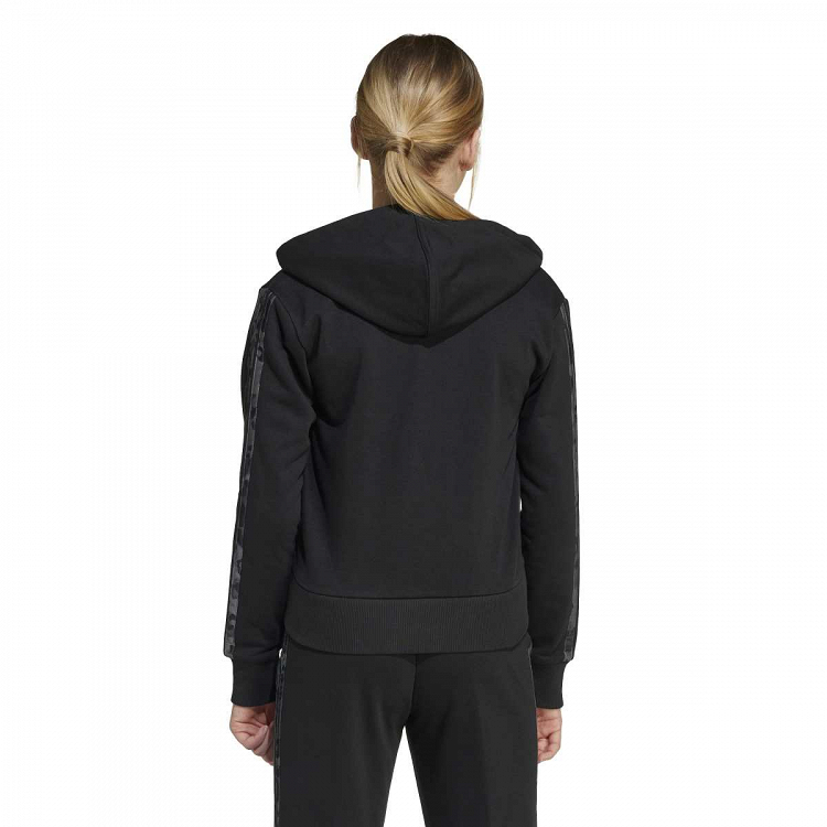 ADIDAS GIRLS 3-STRIPES ANIMAL FRENCH TERRY HOODED TRACK TOP