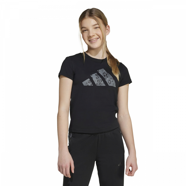 ADIDAS GIRLS ANIMAL BIG LOGO SINGLE JERSEY T-SHIRT