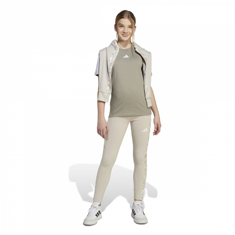 ADIDAS GIRLS ANIMAL 3-STRIPES SINGLE JERSEY LEGGINS