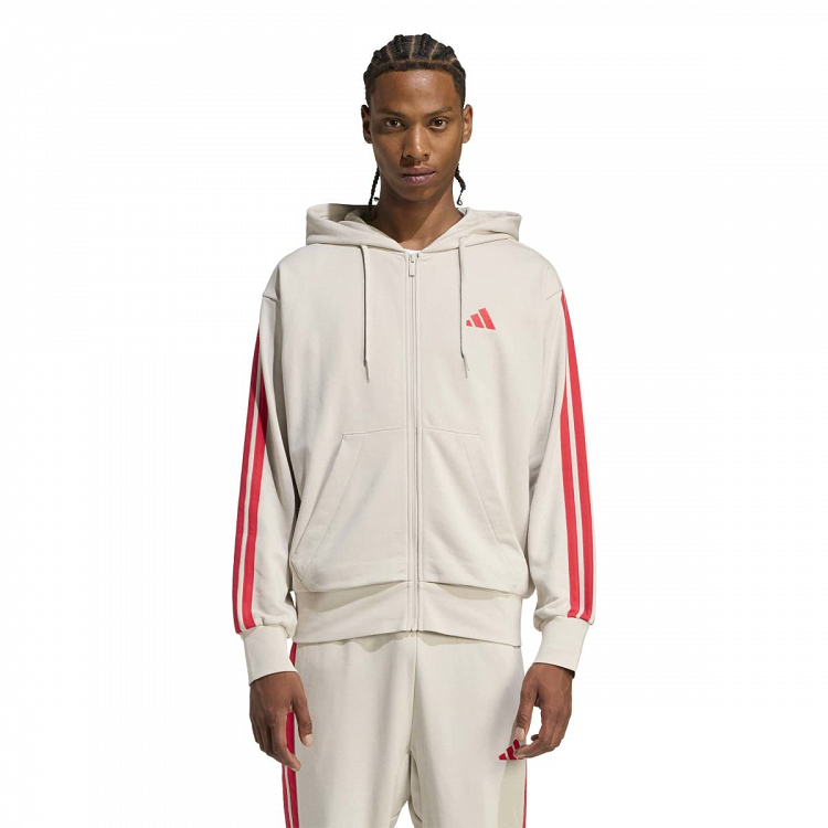 ESSENTIALS THREE STRIPES FRENCH TERRY FULLZIP HOODIE
