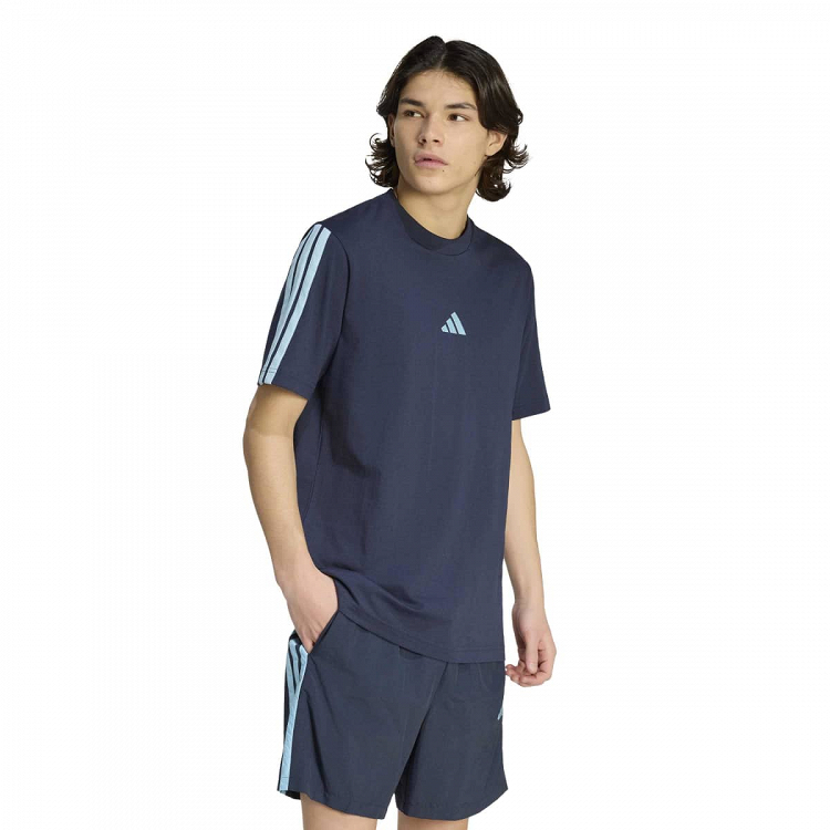 ESSENTIALS THREE STRIPES SINGLE JERSEY TEE