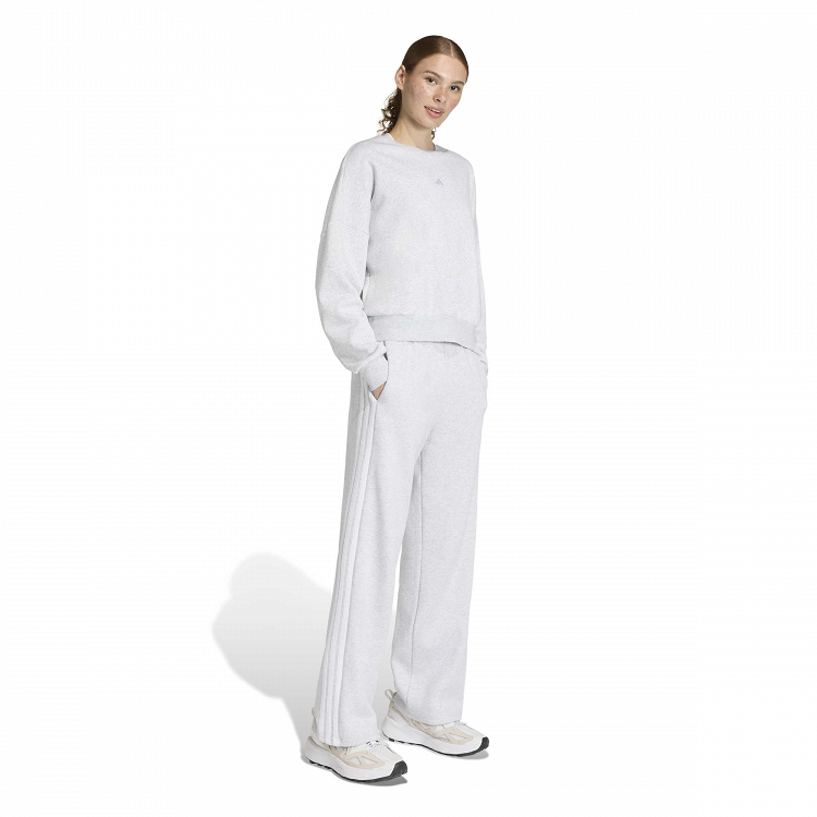 ESSENTIALS 3-STRIPES OPEN HEM FLEECE PANTS