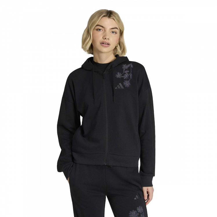 ESSENTIALS 3-STRIPES FRENCH TERRY FULL ZIP HOODIE