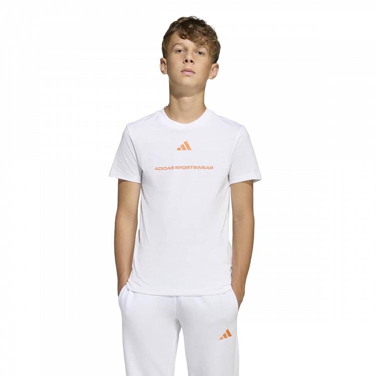 ADIDAS BOYS SLOGAN SINGLE JERSEY T-SHIRT
