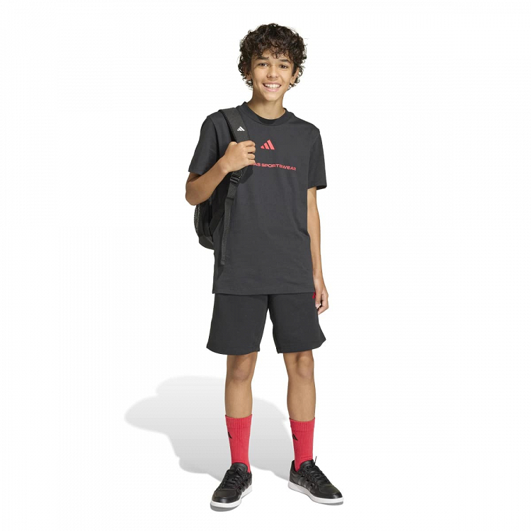 ADIDAS BOYS FRENCH TERRY SLOGAN SHORTS