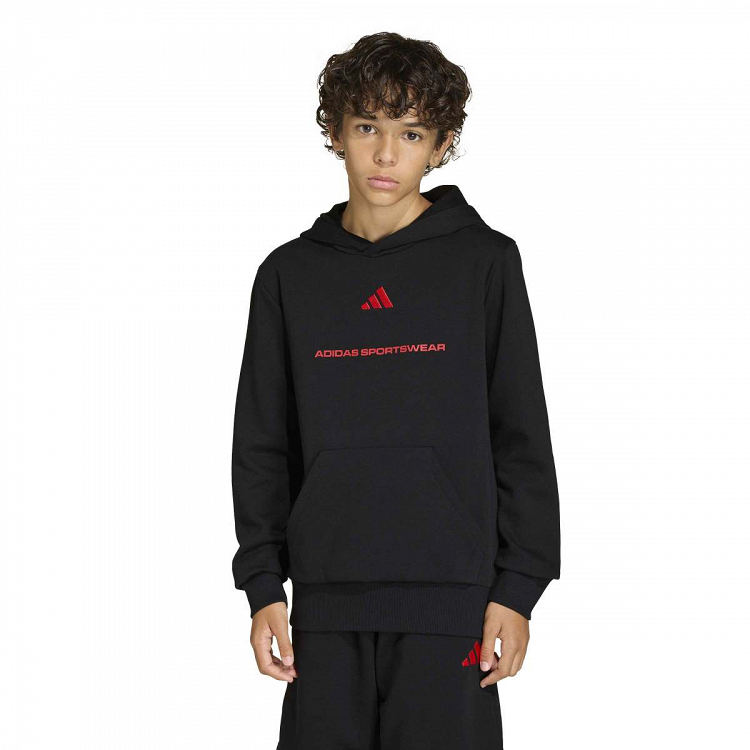 ADIDAS BOYS SLOGAN FLEECE HOODIE
