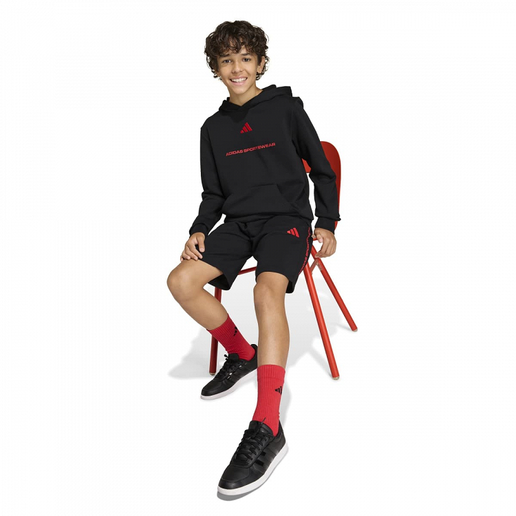 ADIDAS BOYS SLOGAN FLEECE HOODIE