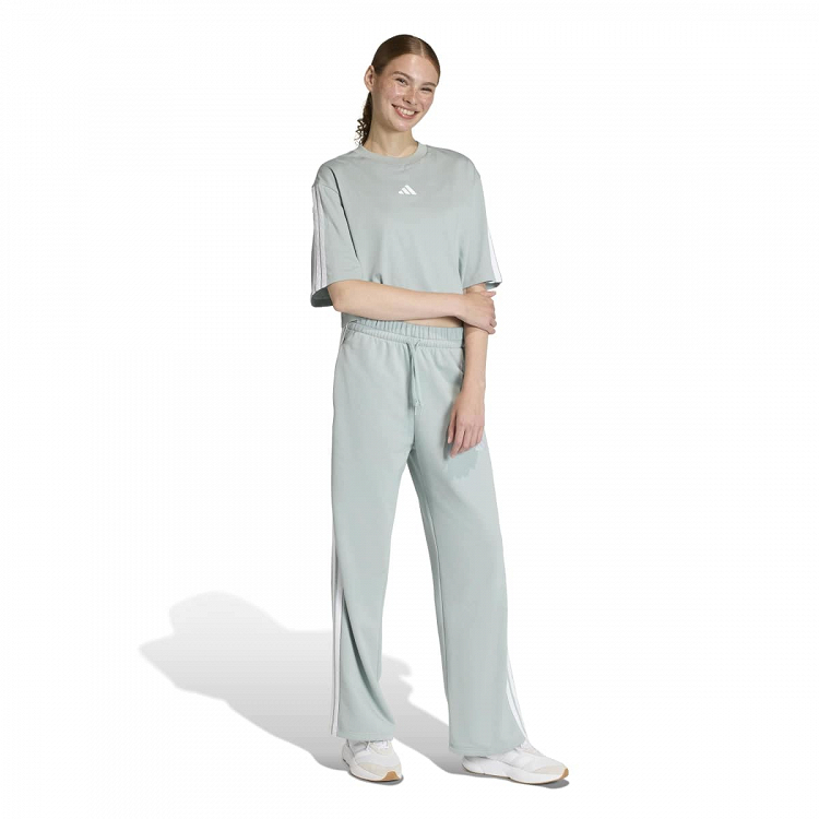 ESSENTIALS 3-STRIPES OPEN HEM FRENCH TERRY PANTS