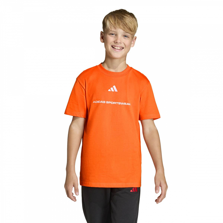 ADIDAS BOYS SLOGAN SINGLE JERSEY T-SHIRT