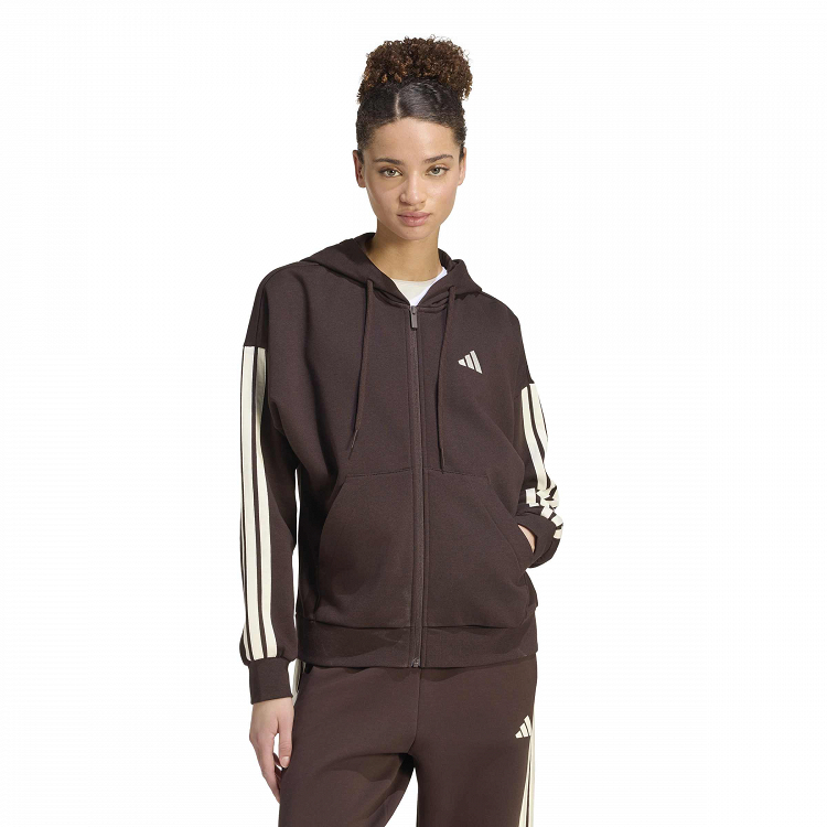 ESSENTIALS 3-STRIPES FULL-ZIP FLEECE HOODIE