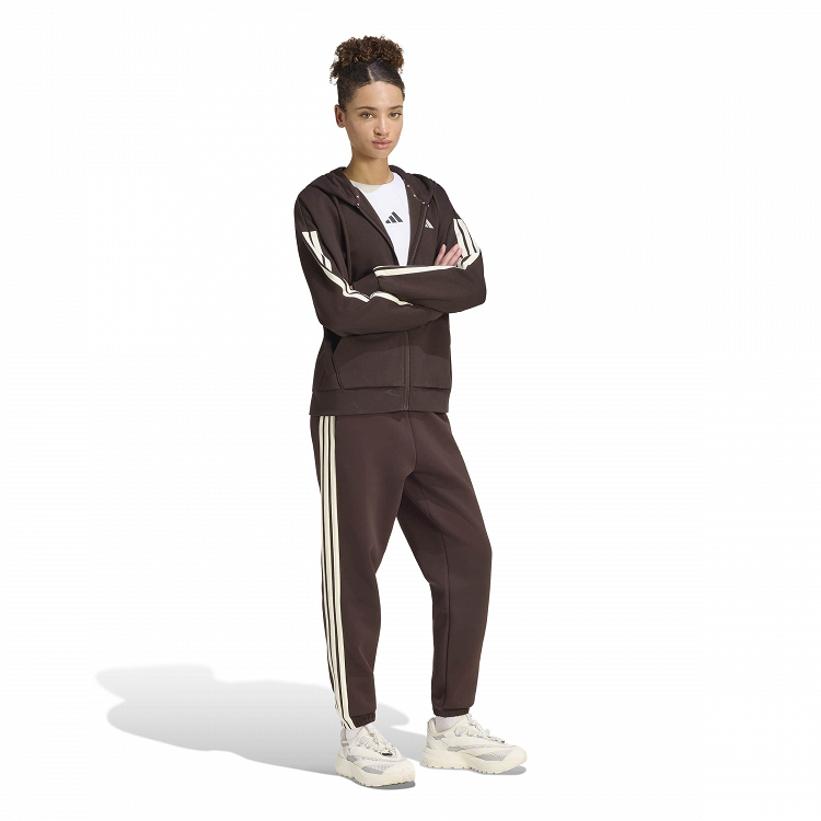 ESSENTIALS 3-STRIPES FULL-ZIP FLEECE HOODIE