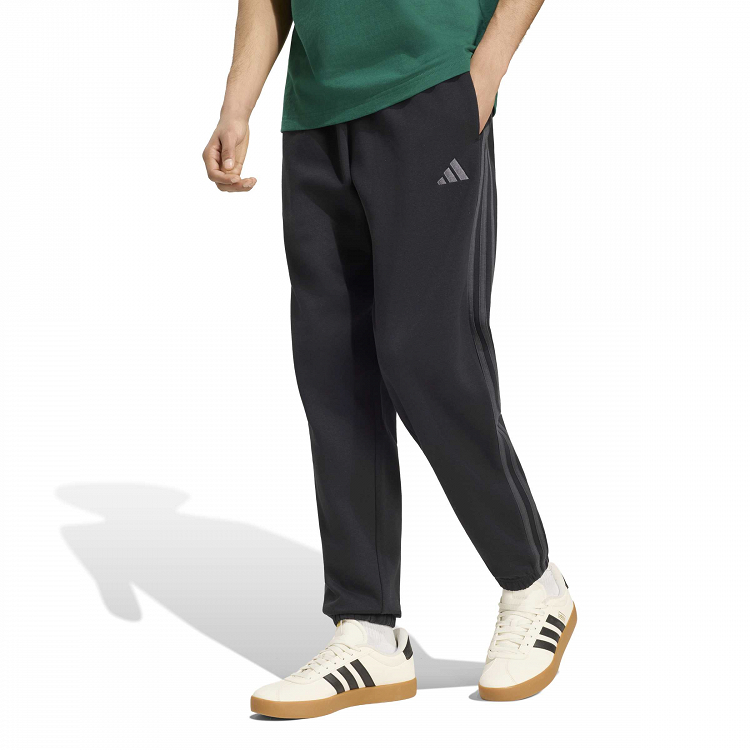 Essentials 3-Stripes Fleece Tapered Cuffed Pants
