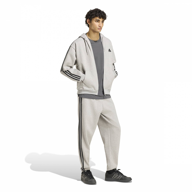 Essentials 3-Stripes Fleece Full-Zip Hoodie