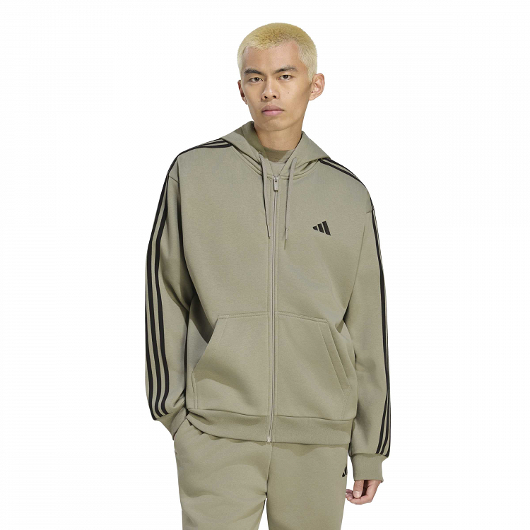 Essentials 3-Stripes Fleece Full-Zip Hoodie