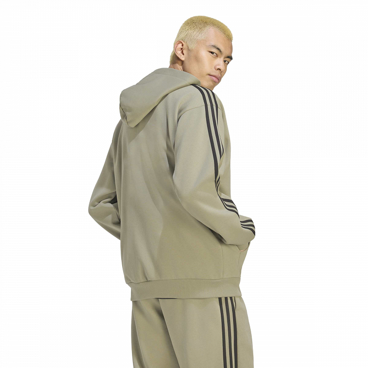 Essentials 3-Stripes Fleece Full-Zip Hoodie