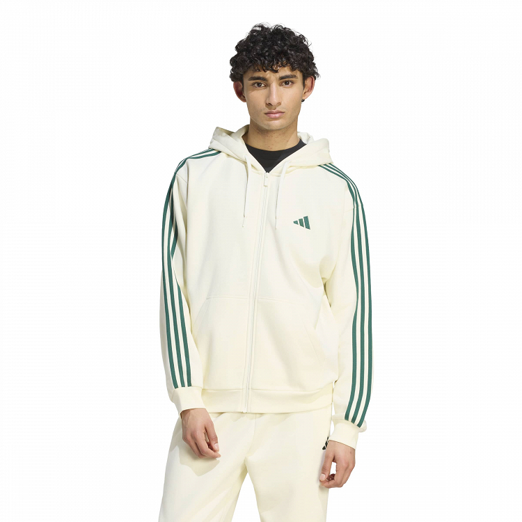 Essentials 3-Stripes Fleece Full-Zip Hoodie