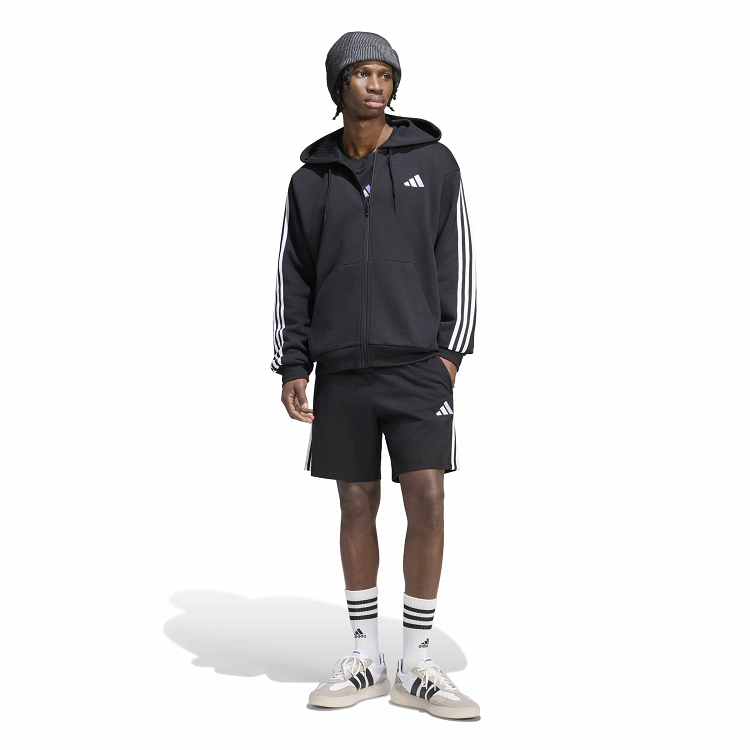 Essentials 3-Stripes Fleece Full-Zip Hoodie