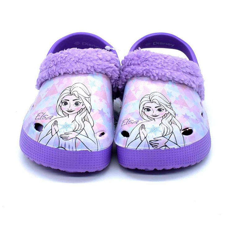 Clog with digital print and warm lining