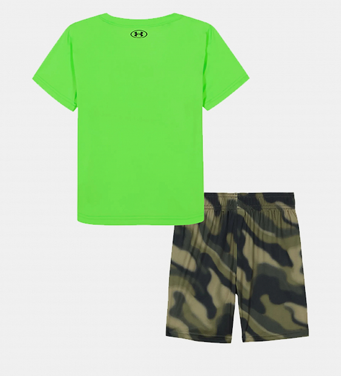 UA TECH PRINTED SS SHORT SET