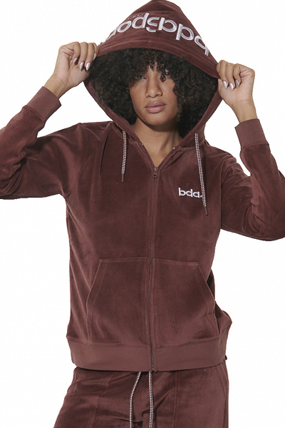 WOMEN'S VELOUR HOODIE JACKET - 071622