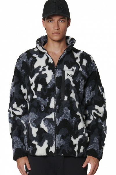 MEN'S PRINTED SHERPA-FLEECE JACKET - 073529