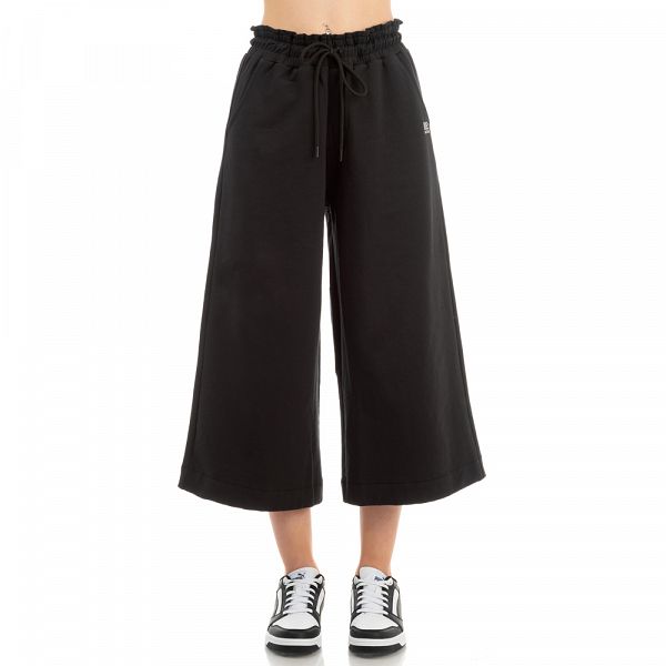 WOMEN CO/EL TERRY CROPPED WIDE LEG PANT - 02112401