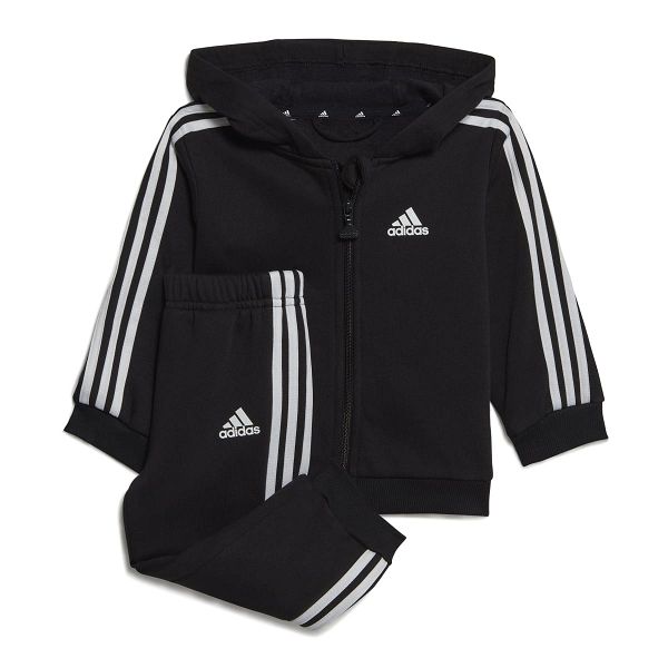 INFANTS ESSENTIALS THREE STRIPES FULL ZIP  FLEECE JOGGER WITH HOOD (Gender Neutral) - HR5866