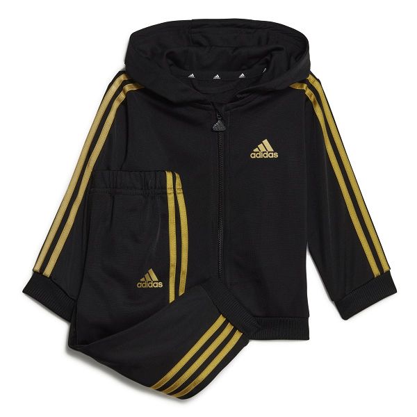 INFANTS ESSENTIALS THREE STRIPES SHINY POLYESTER TRACKSUIT WITH HOOD (Gender Neutral) - HR5874