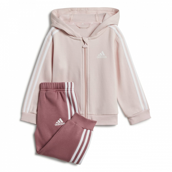 INFANTS ESSENTIALS THREE STRIPES FULL ZIP  FLEECE JOGGER WITH HOOD (Gender Neutral) - IV7410