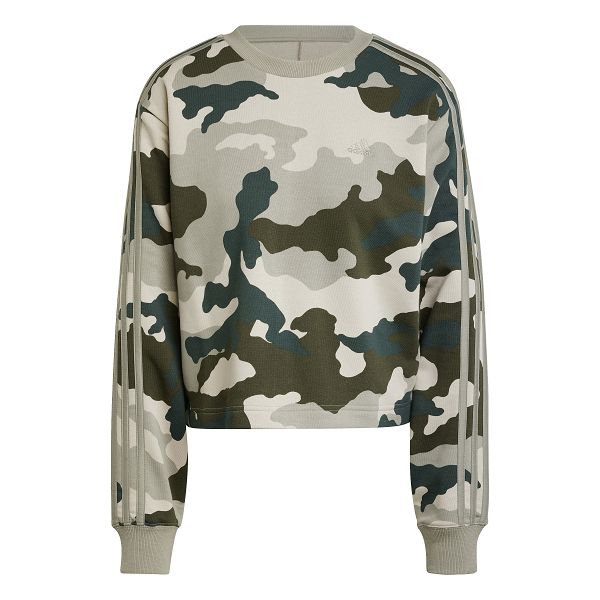 ESSENTIALS 3 STRIPES CAMO PRINT CROPPED SWEATSHIRT - IY1683