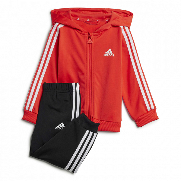 INFANTS ESSENTIALS THREE STRIPES SHINY POLYESTER TRACKSUIT WITH HOOD (Gender Neutral) - IZ4991