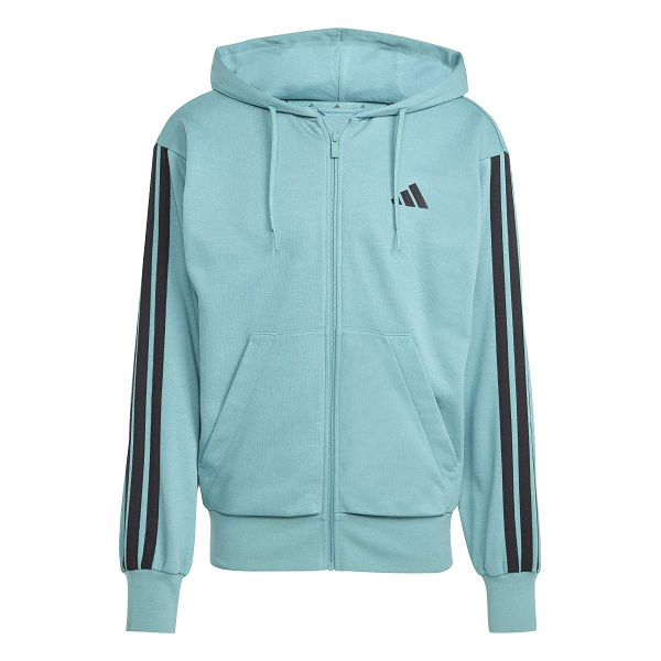 ESSENTIALS THREE STRIPES FRENCH TERRY FULLZIP HOODIE - JX0723