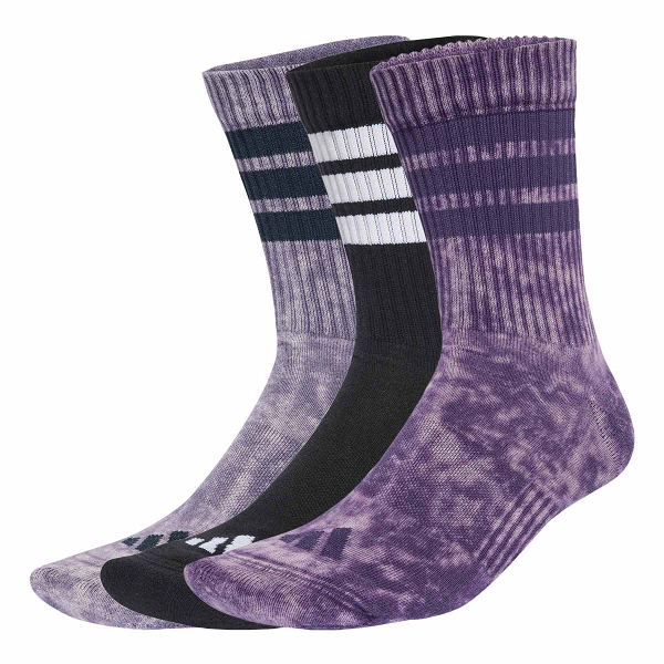 3 STRIPES  CUSHIONED CREW STONE WASH 3 PAIR PACK - JX5741