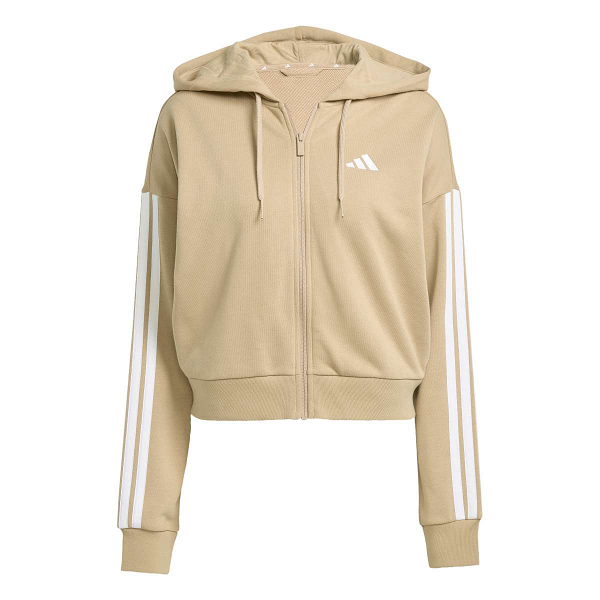ESSENTIALS 3-STRIPES FRENCH TERRY FULL ZIP HOODIE - JY3133
