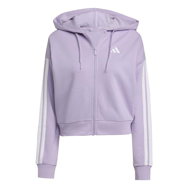 ESSENTIALS 3-STRIPES FRENCH TERRY FULL ZIP HOODIE - JY3135