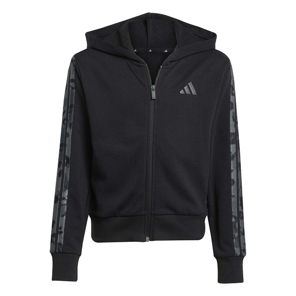ADIDAS GIRLS 3-STRIPES ANIMAL FRENCH TERRY HOODED TRACK TOP - KC5418
