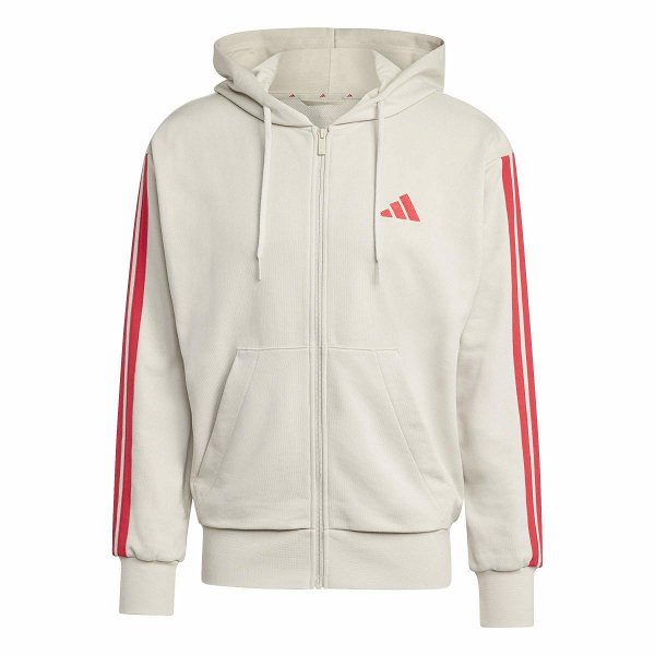 ESSENTIALS THREE STRIPES FRENCH TERRY FULLZIP HOODIE - KD4902