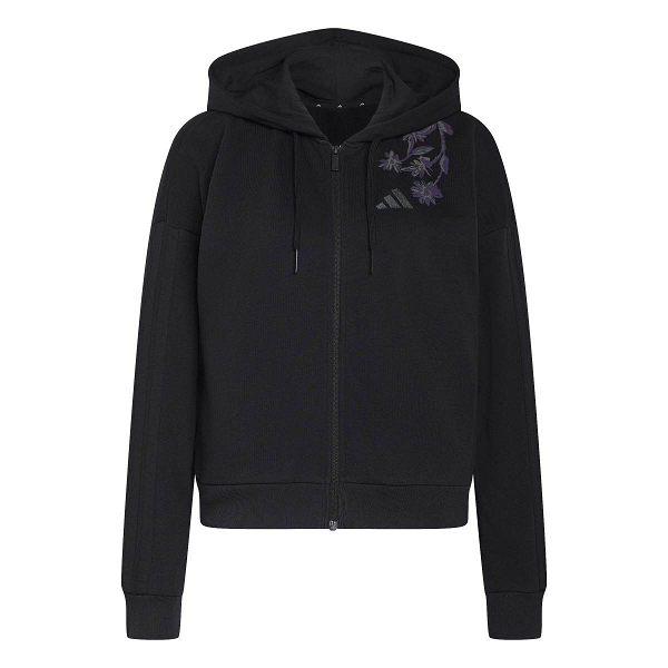 ESSENTIALS 3-STRIPES FRENCH TERRY FULL ZIP HOODIE - KF0014