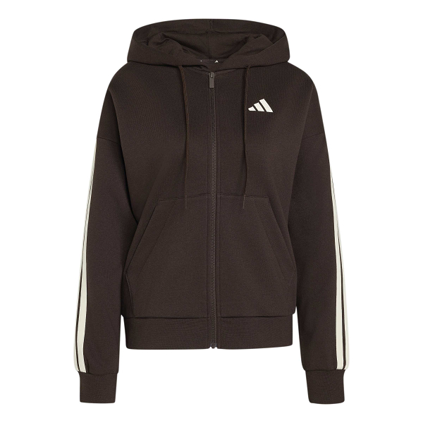 ESSENTIALS 3-STRIPES FULL-ZIP FLEECE HOODIE - KX0784